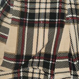 Flannel plaid long  sleeve cardigan- Windsor- One size fits all- burgundy